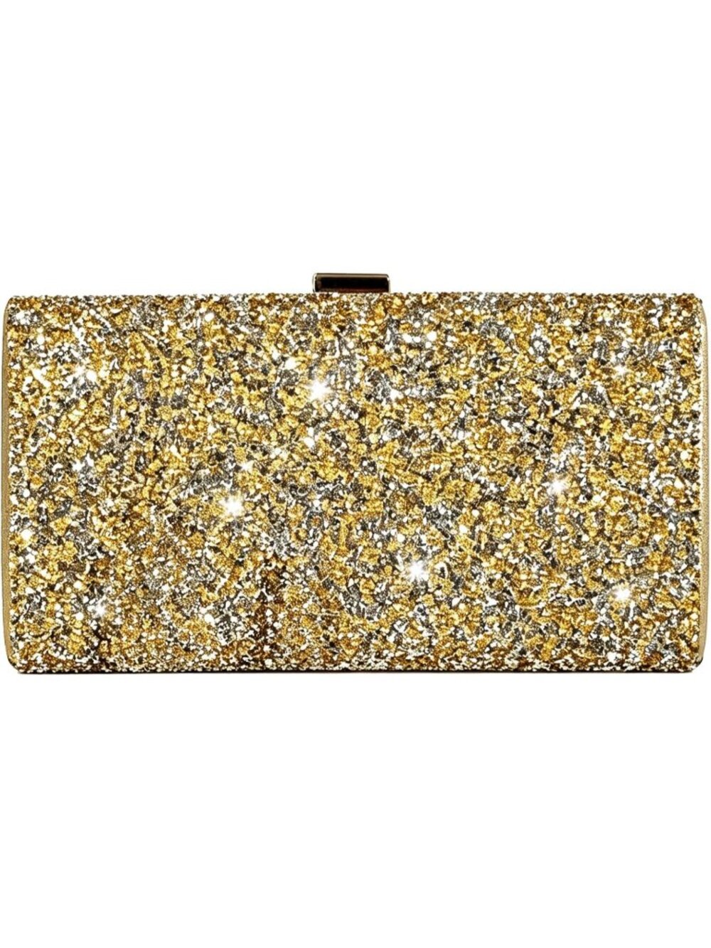 Women's Gold Sparkling Rhinestone Clutch Purse Bedazzled Evening Party Bag
